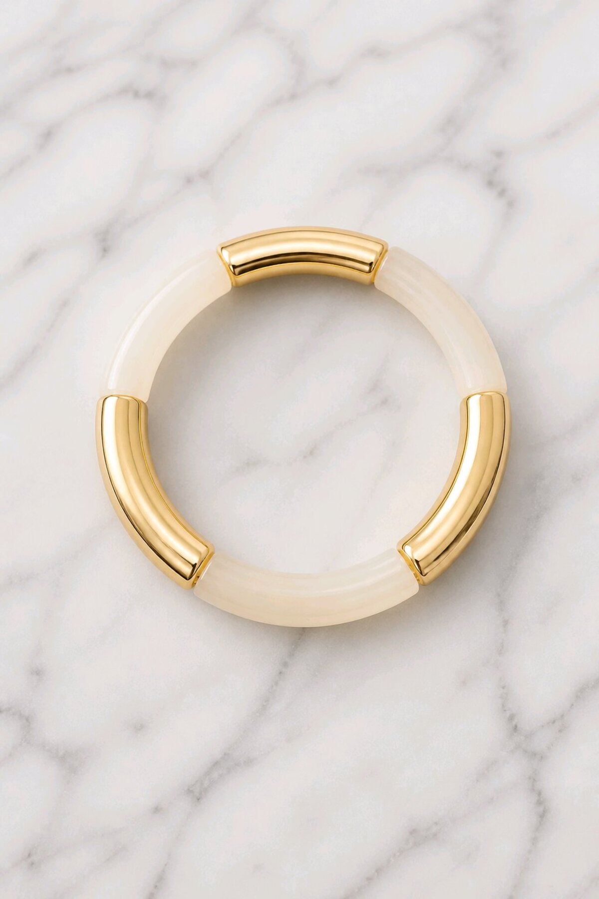 Krem Gold Esnek Bileklik, İnce