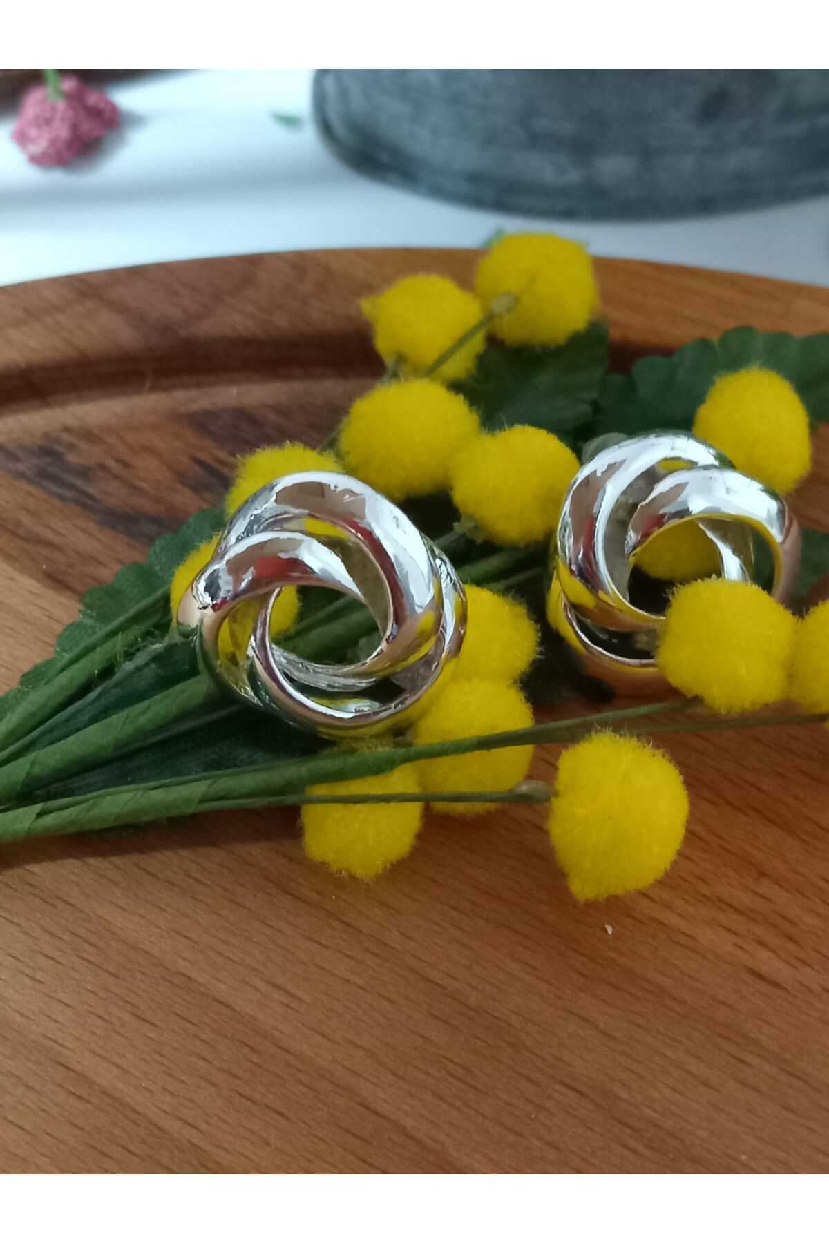 Gümüş Modern Tasarım Kadın Küpe