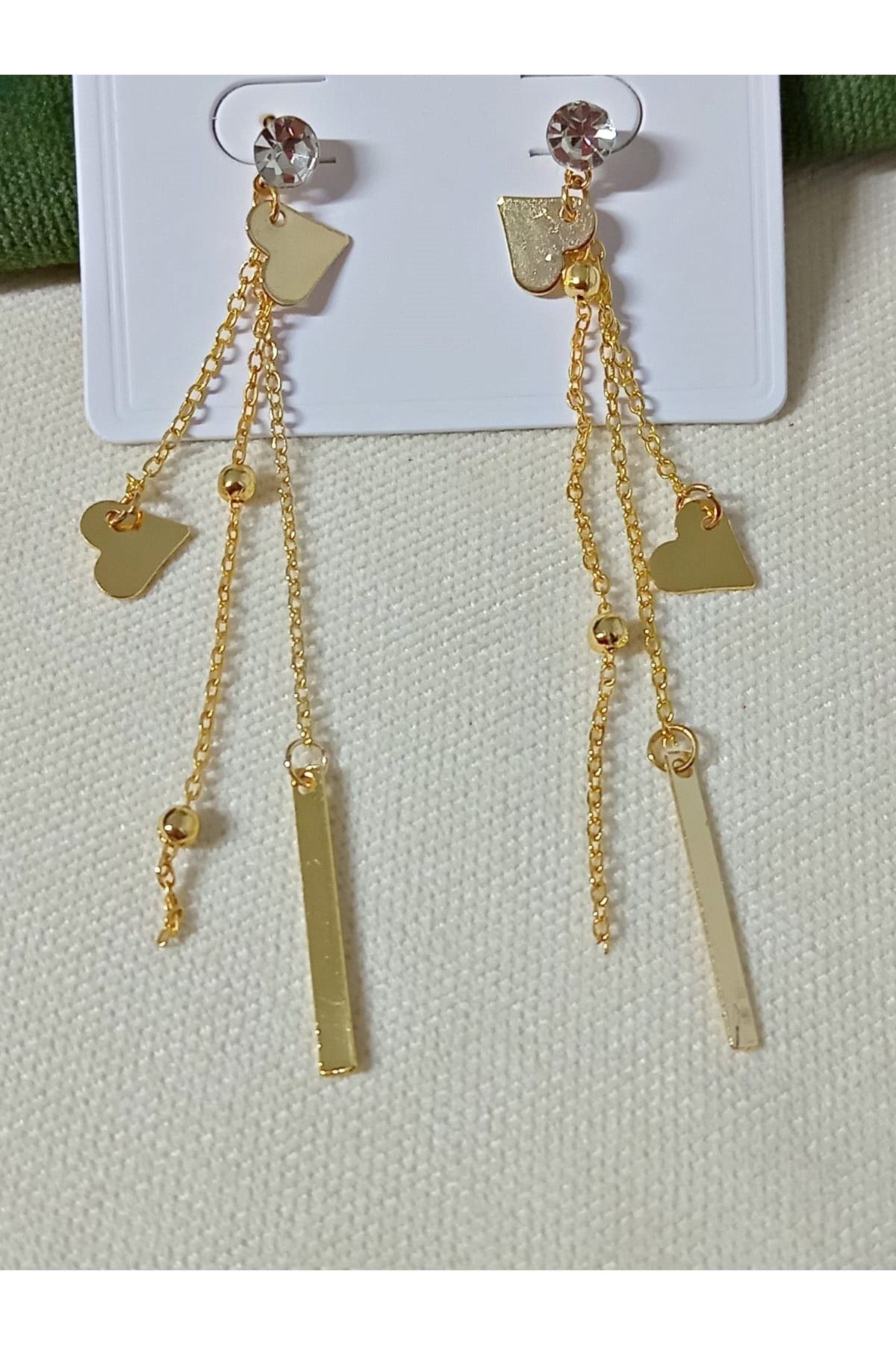 Gold Kalp Sallantılı Uzun Şık Küpe