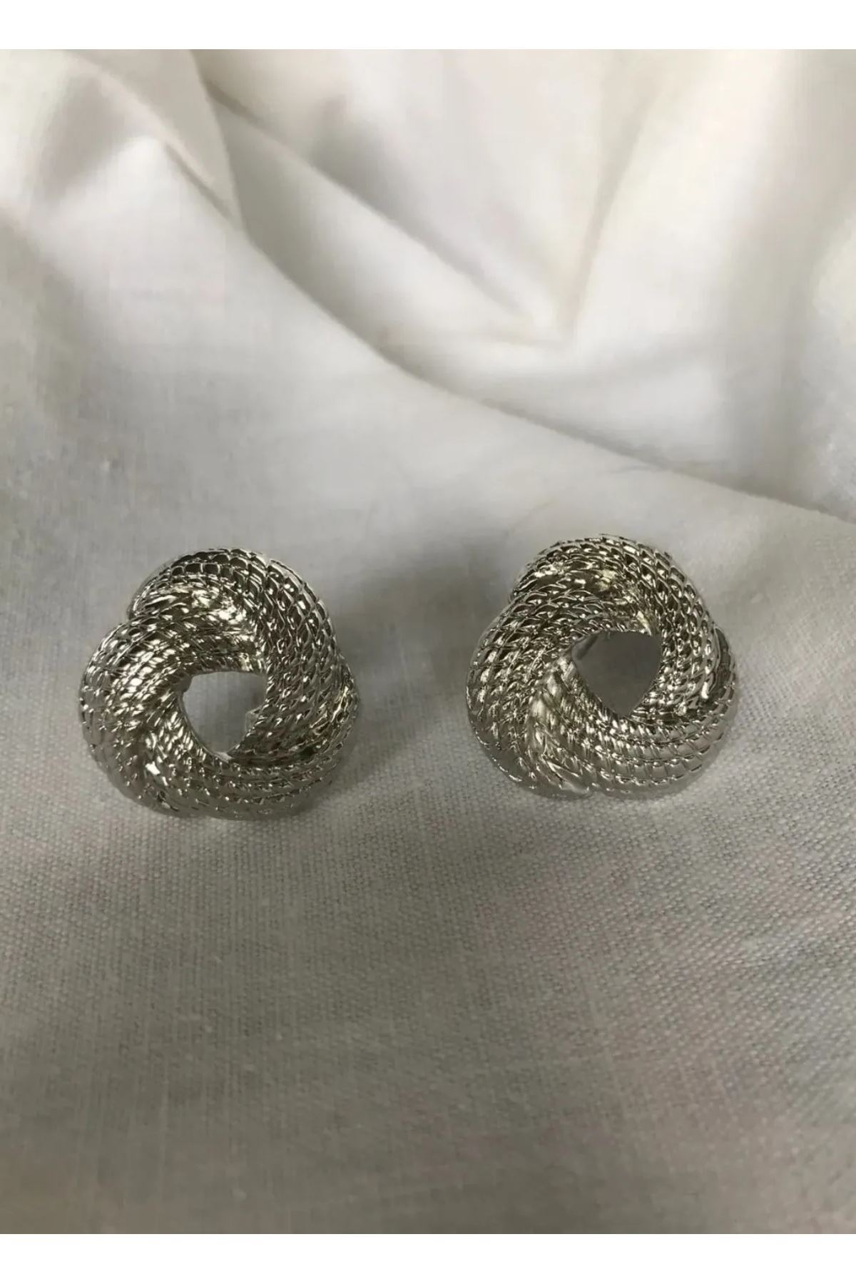 Gümüş Vintage Sarmal Kadın Küpe