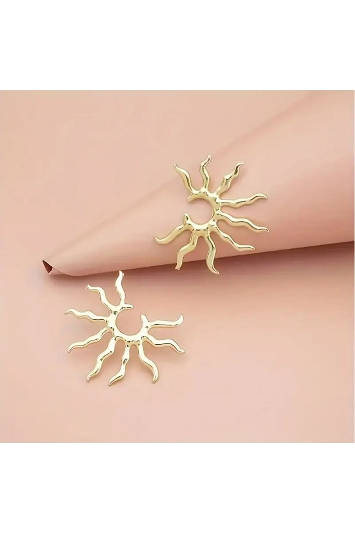 Gold Güneş Tasarım  Kadın Küpe (3,5cm)