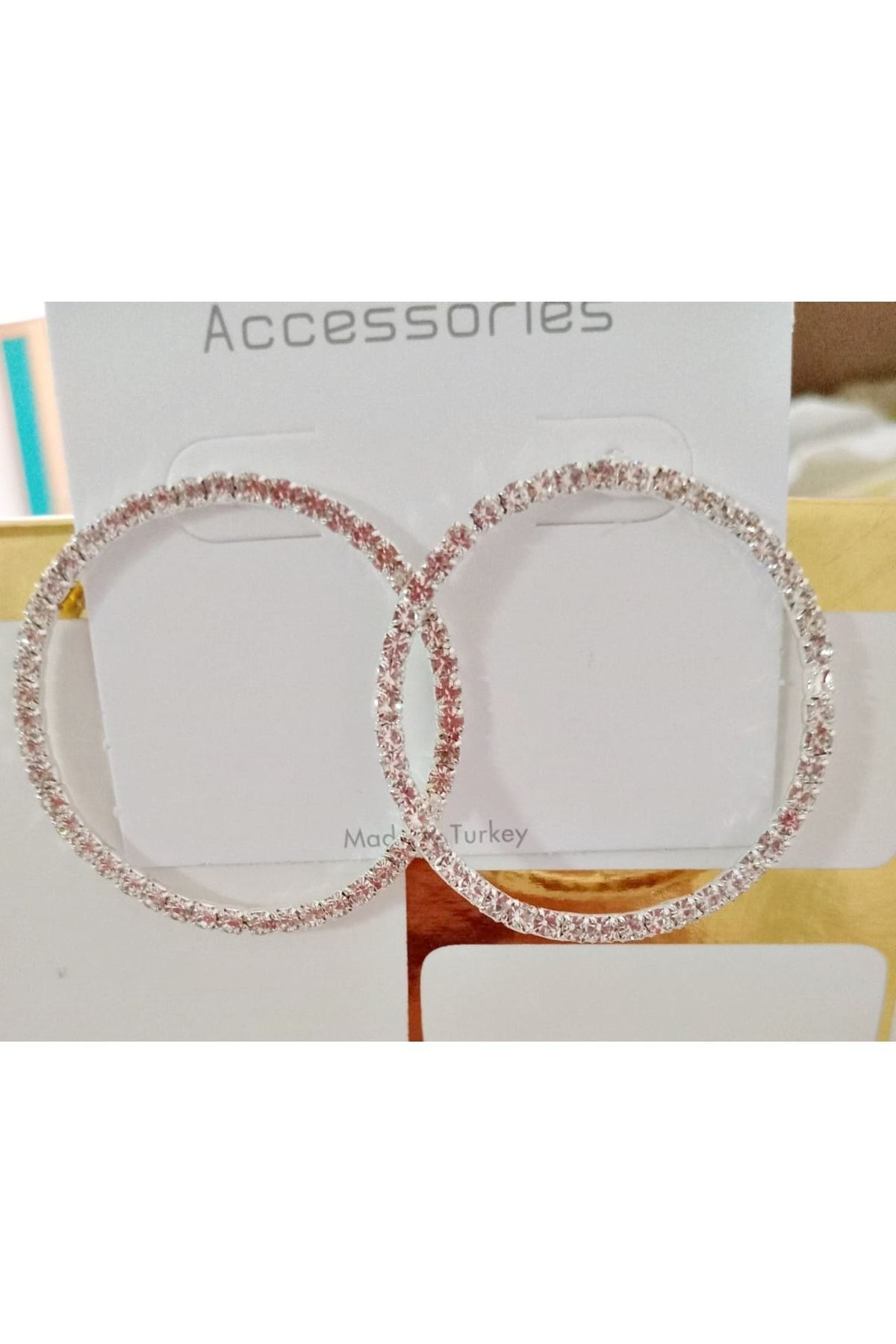 Gümüş Zirkon Su Yolu Halka Kadın Küpe Çap.4,5cm
