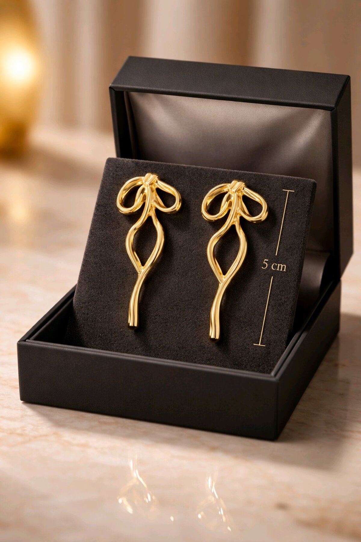 5cm Fiyonk Kurdele Model Kadın Küpe