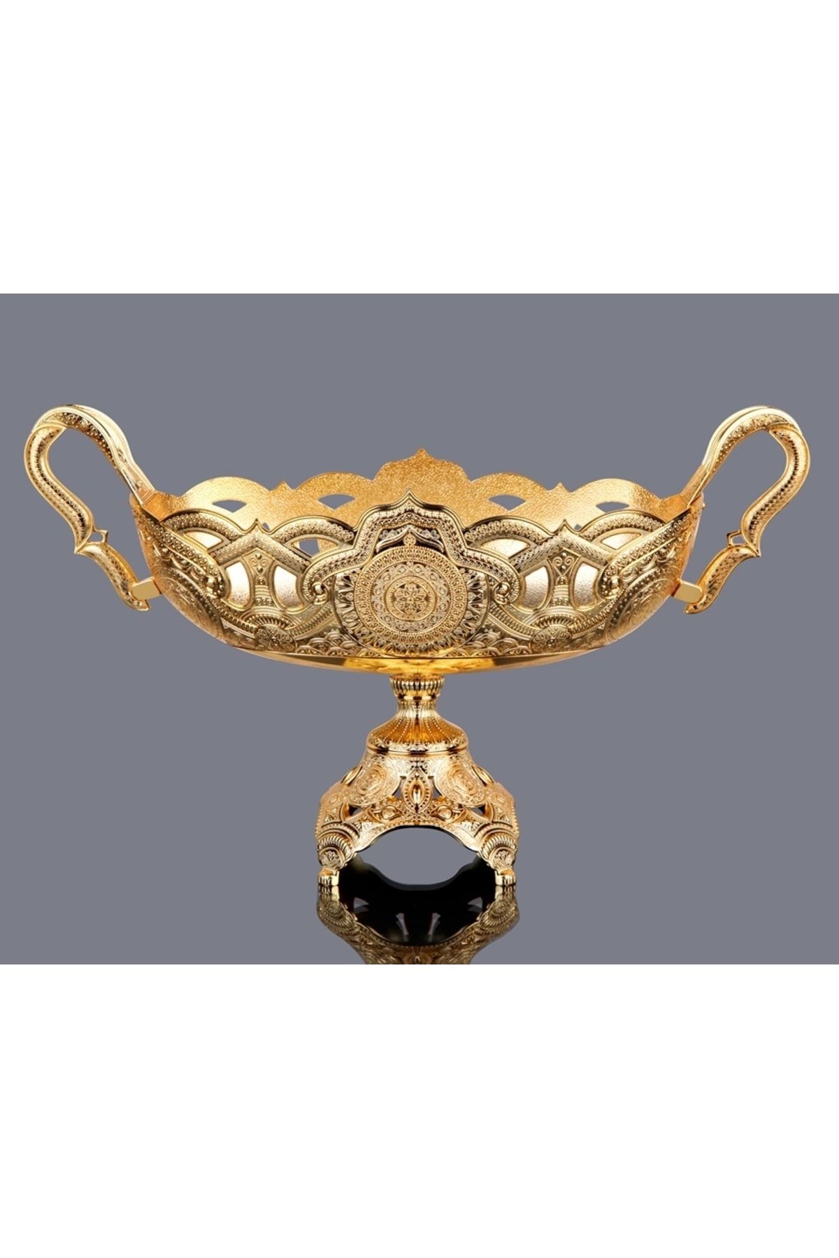 Gold Metal Çikolatalık Dekoratif Gondol 39x16cm H.24cm