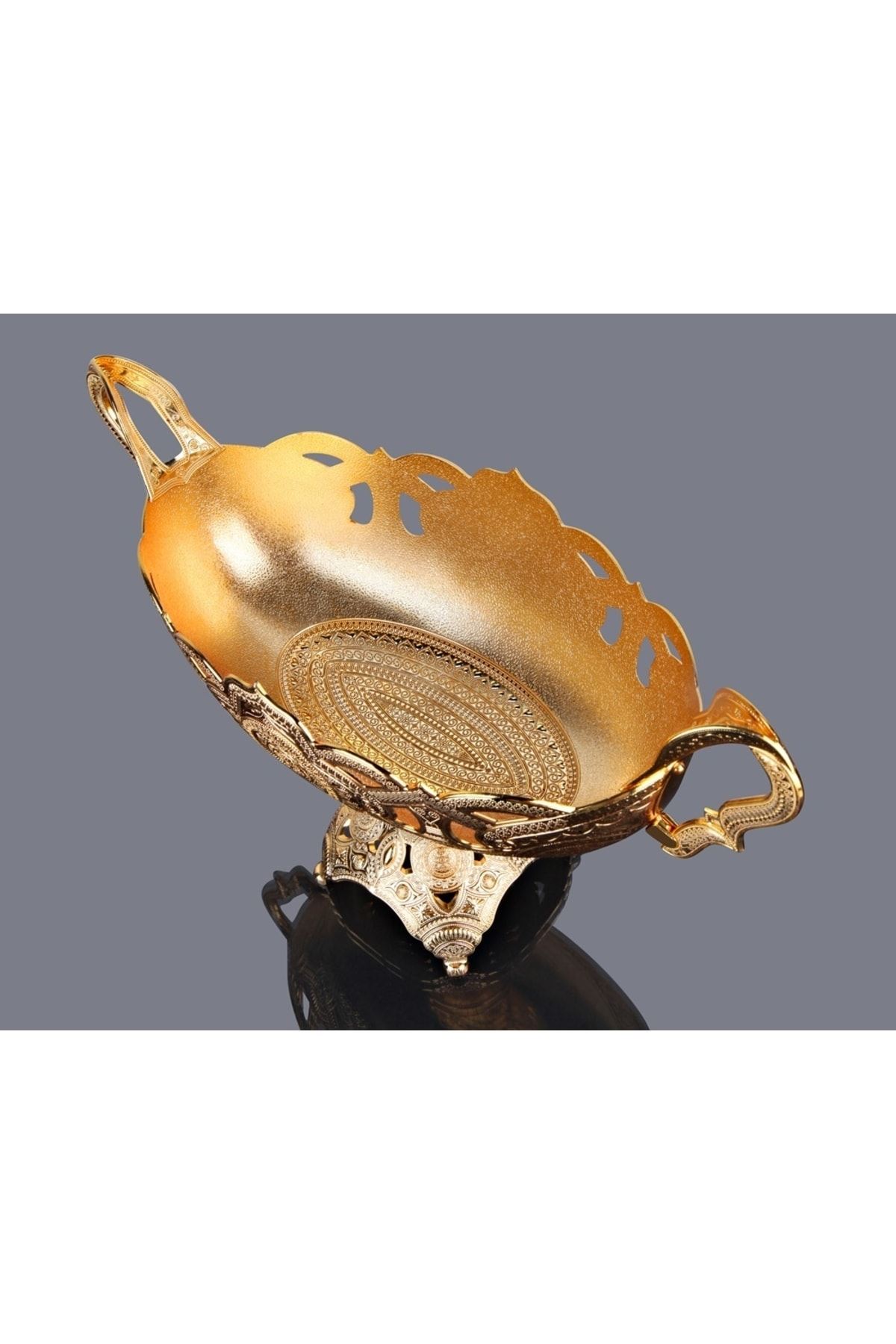 Gold Metal Çikolatalık Dekoratif Gondol 39x16cm H.24cm