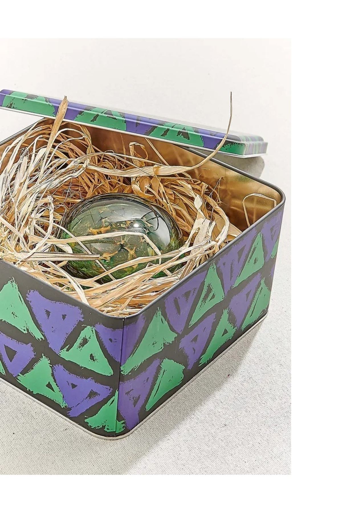 Dekoratif Kare Metal Çok Amaçlı Hediyelik Boş Kutu 22x22cm h.11cm
