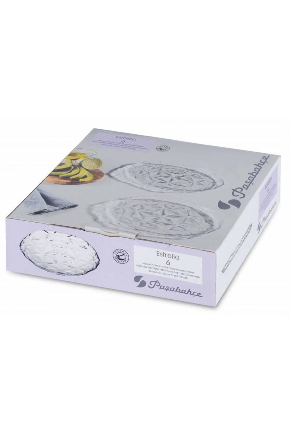 Estrella 6 Lı Cam Pasta Tabağı 20cm