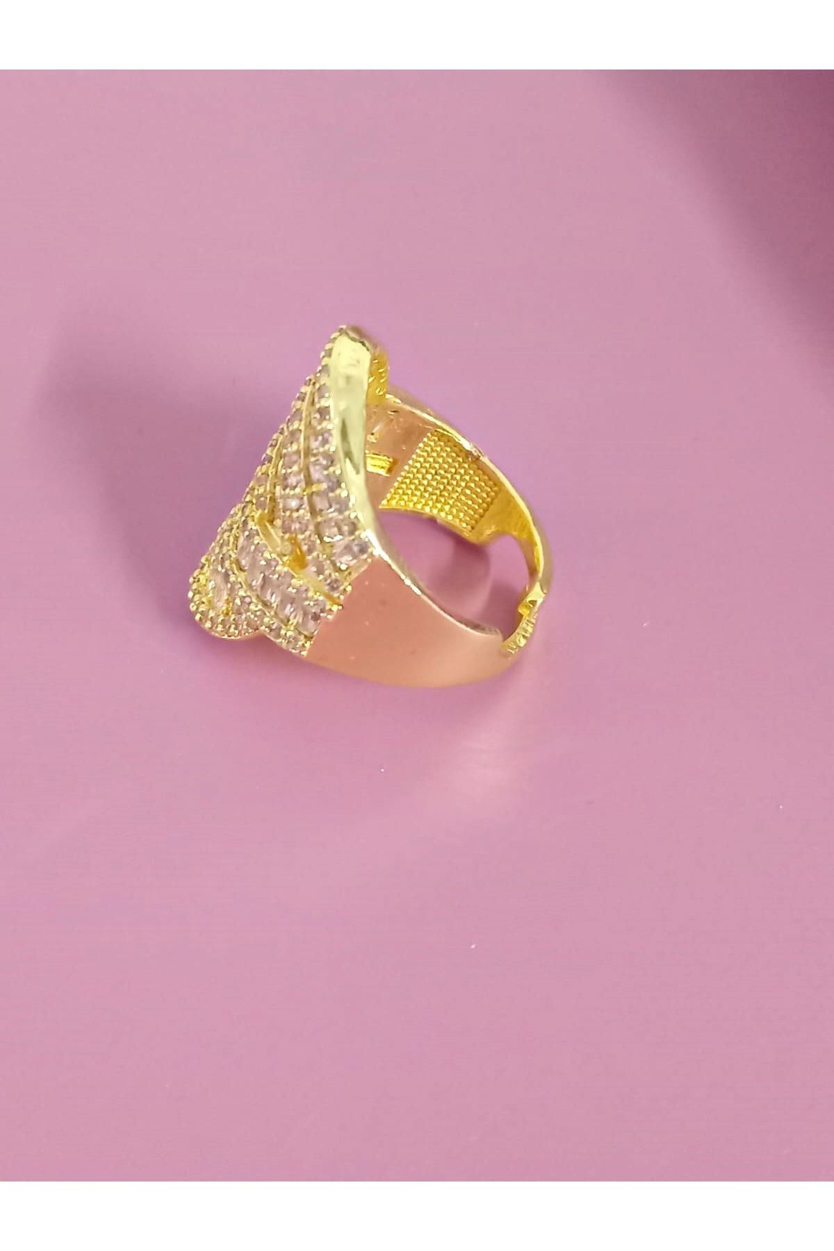 Gold Baget Taşlı Yüzük, Ayarlanabilir