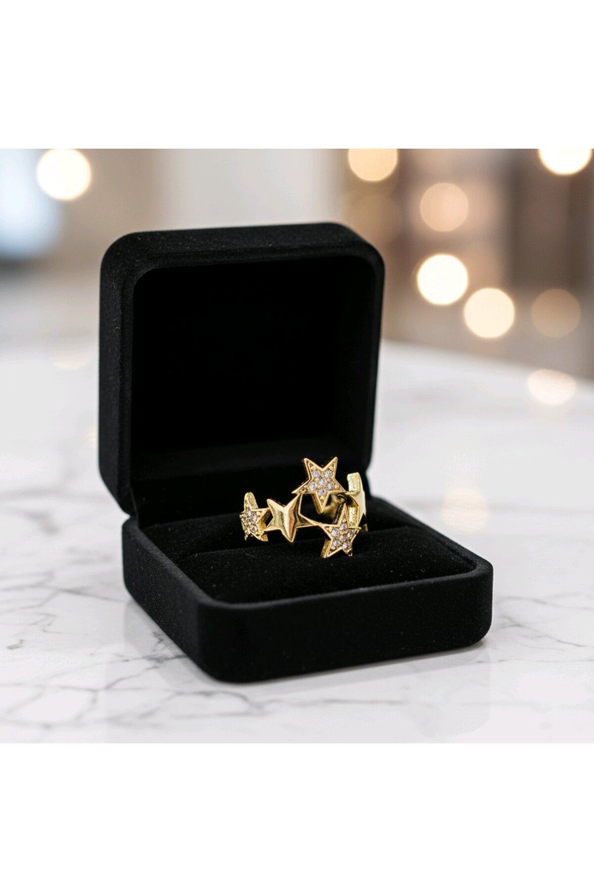 Gold Yıldızlar Yüzük Ayarlanabilir