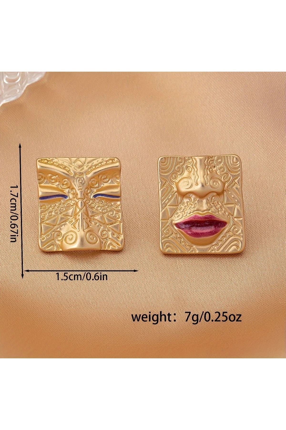 Bohem Tarzı Küçük Yüz Kadın Küpe, Uzunluk:1,7cm