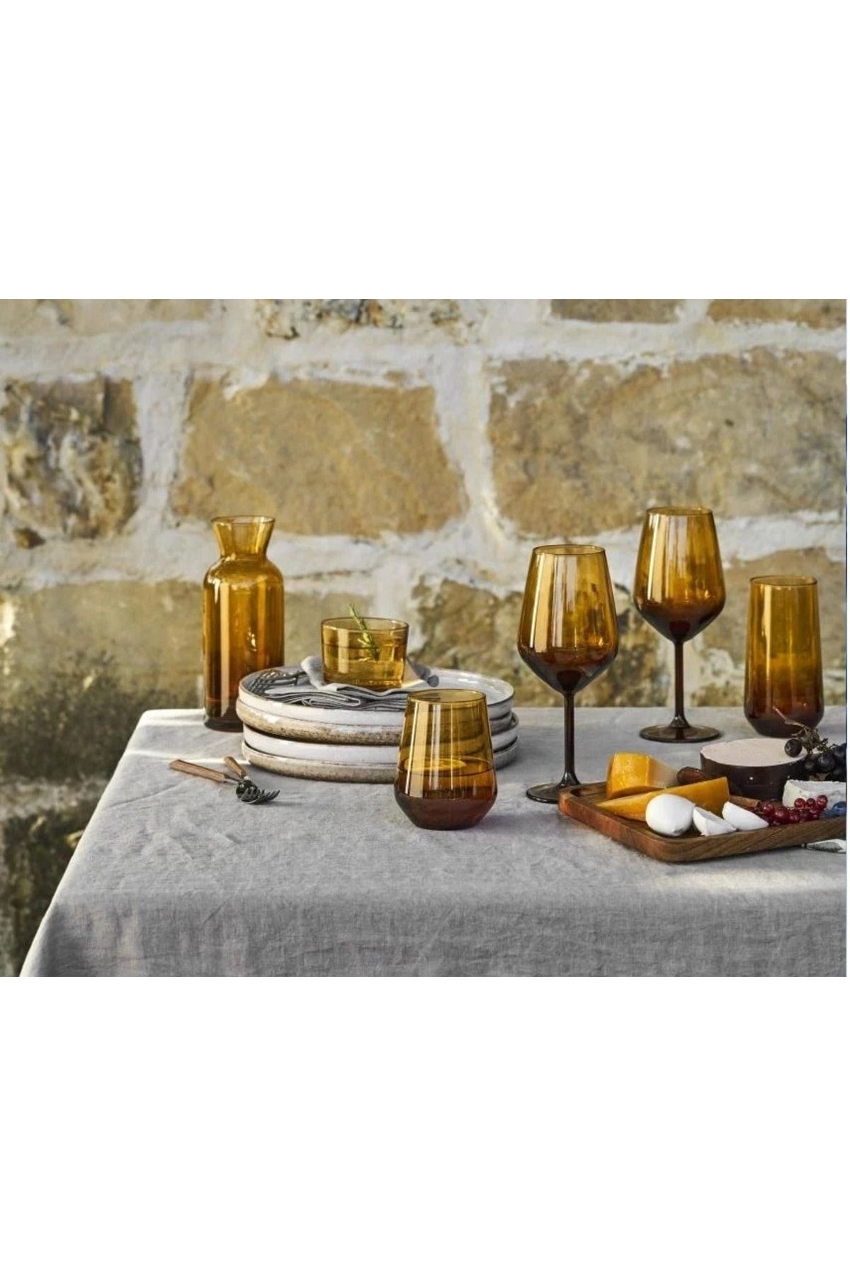 6 Kişilik Amber Degrade Meşrubat Bardağı 470cc