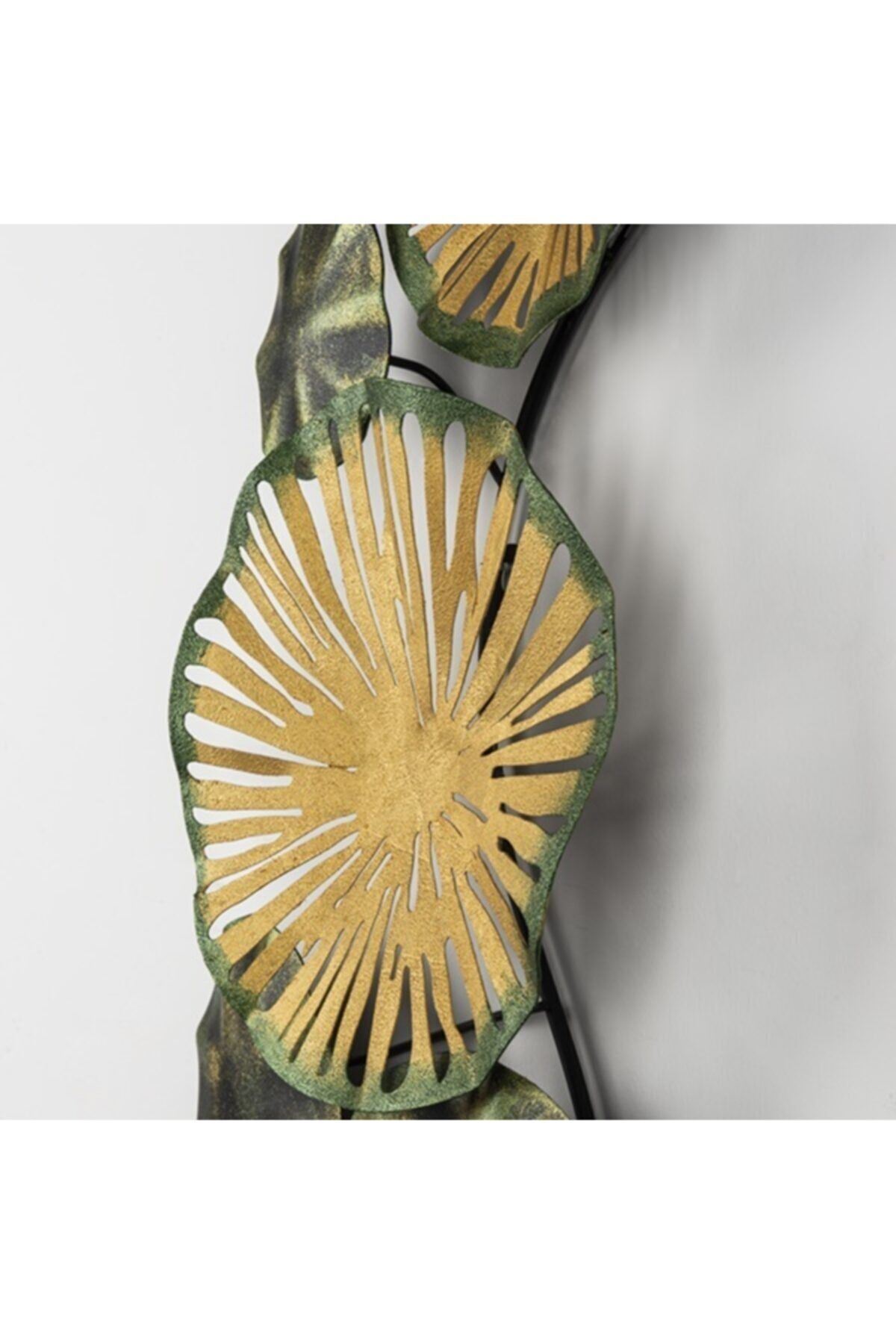 Metal Yeşil Gold Duvar Süsü 35x79cm