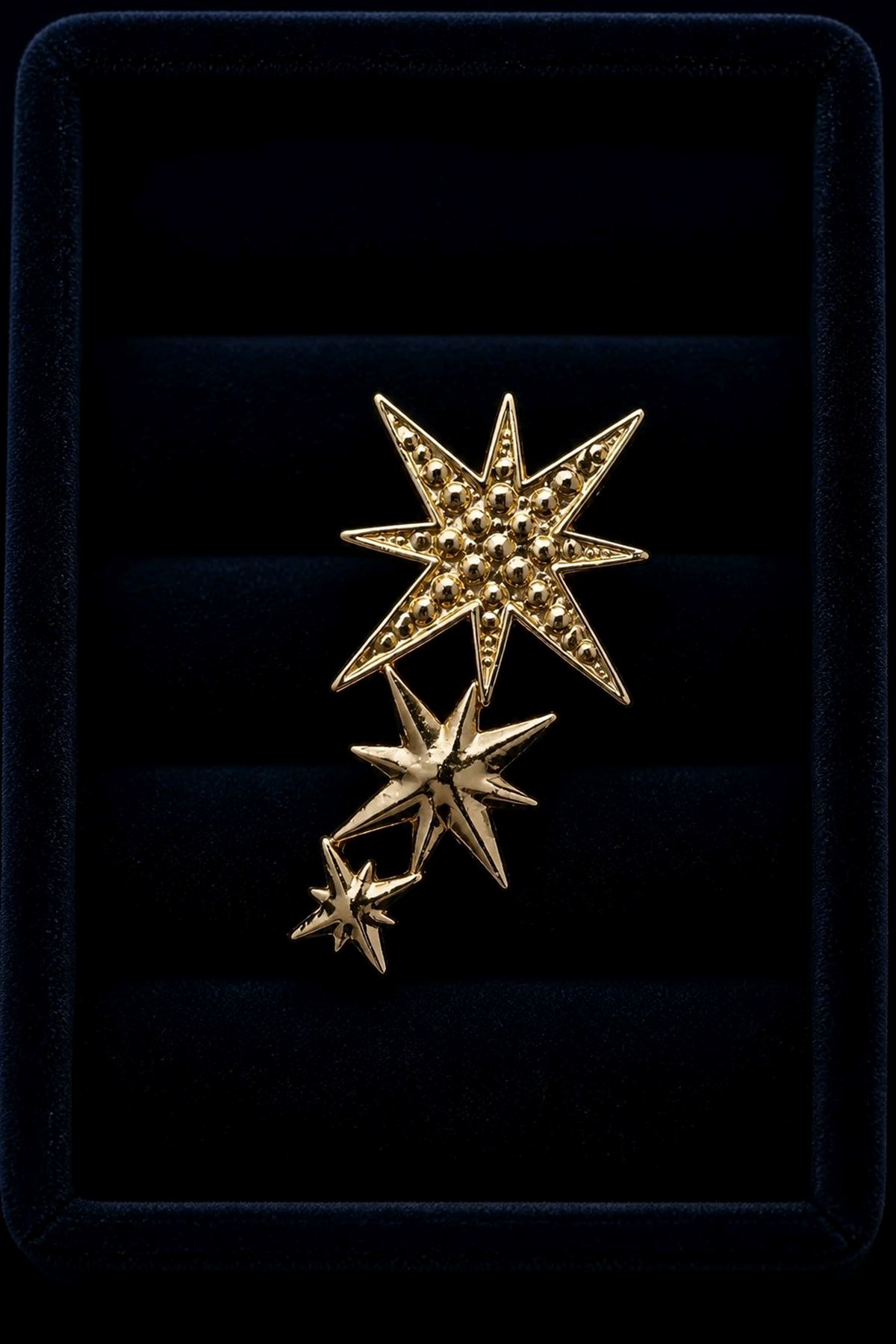 Gold Yıldızlar Broş, Uzunluk: 5cm
