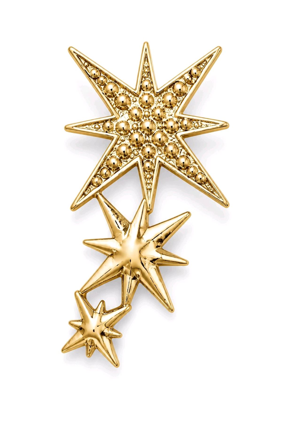 Gold Yıldızlar Broş, Uzunluk: 5cm