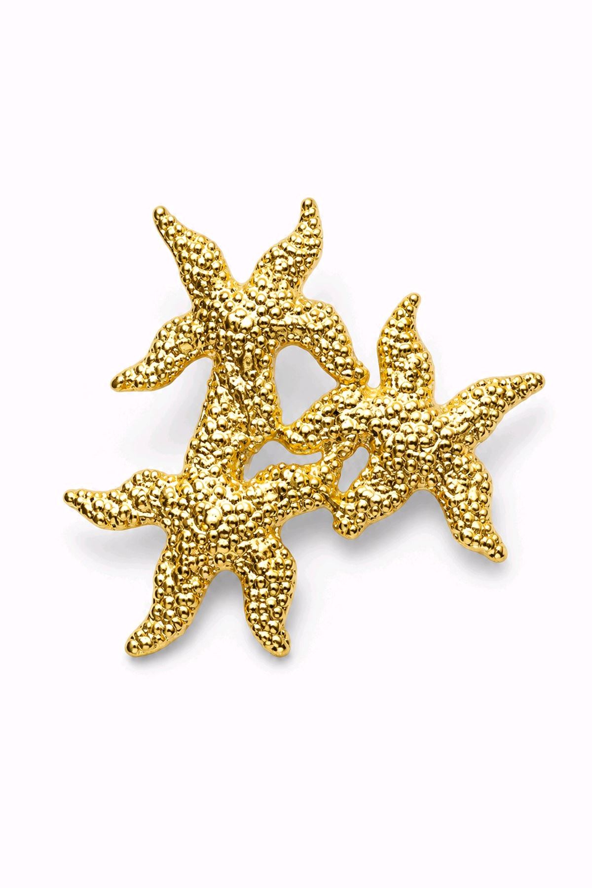 Gold Deniz Yıldızları  Broş, Uzunluk: 4cm, Genişlik: 3cm