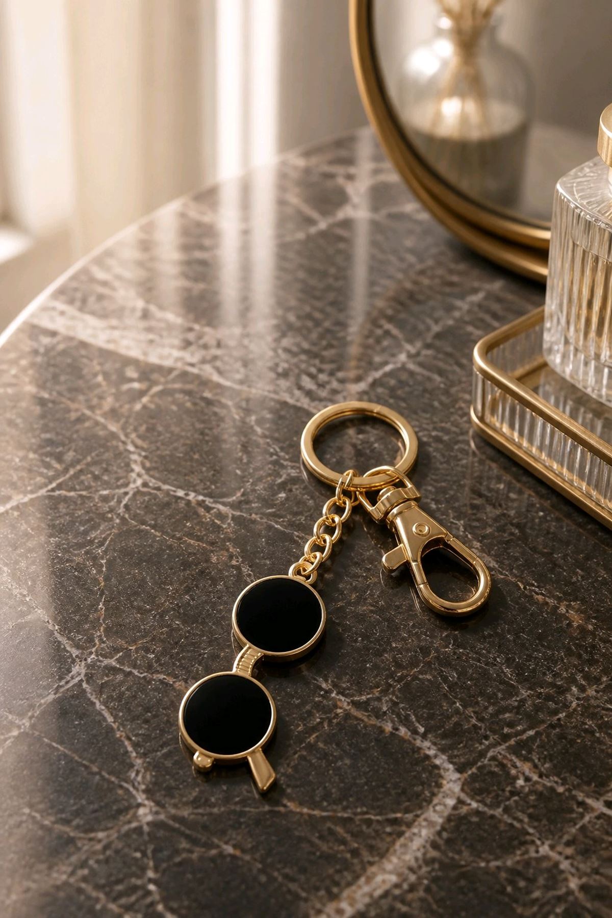 Siyah Gözlük Anahtarlık ve Çanta Aksesuarı, Uzunluk: 9cm