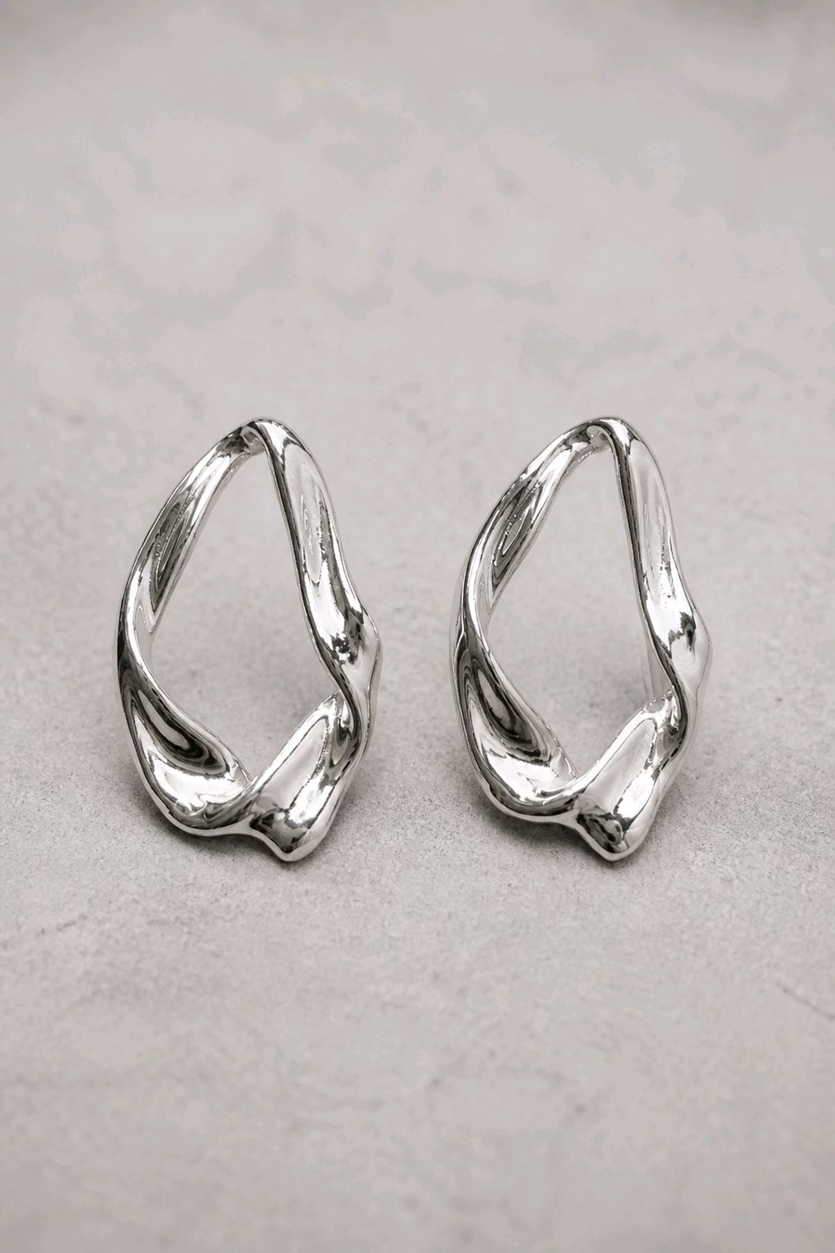Gümüş Tasarım Küpe, Uzunluk: 4cm 