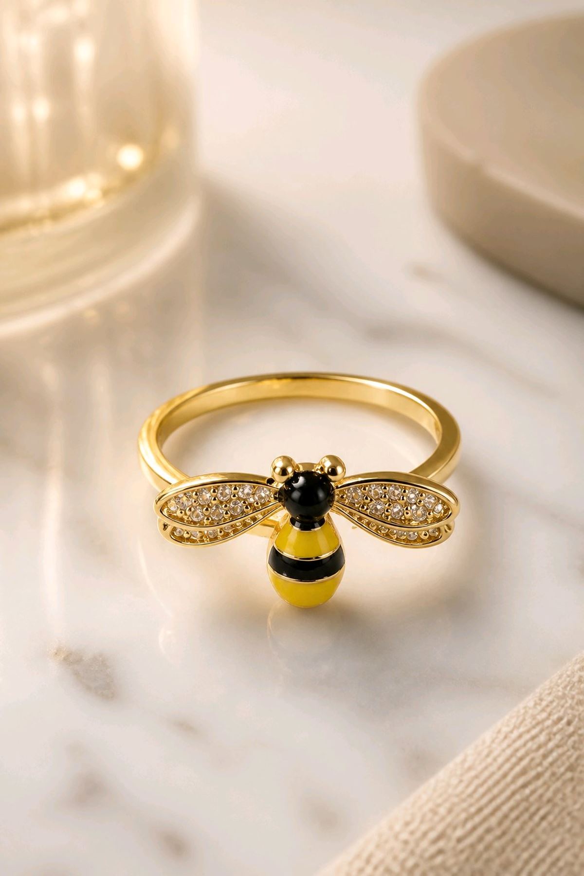 Çelik Gold Arı Yüzük, Ayarlanabilir