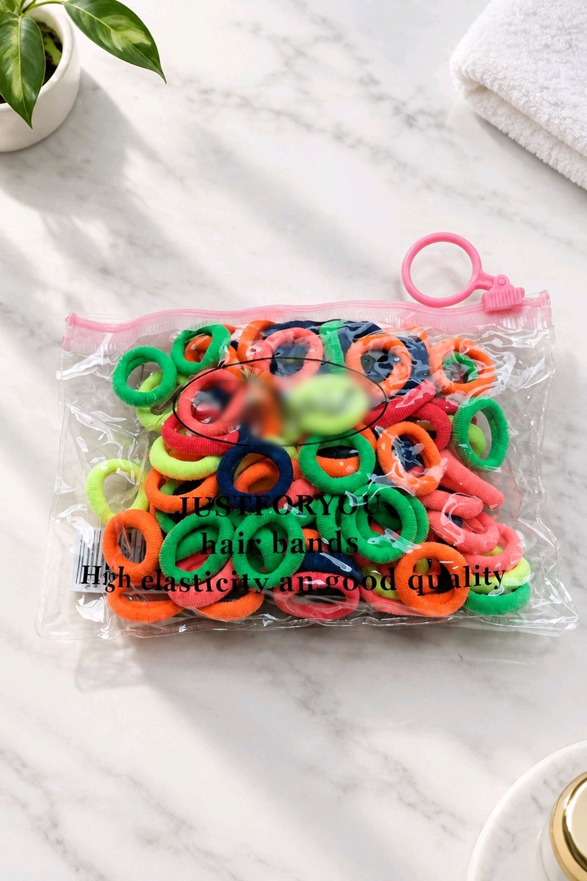 Renkli 100 Adet Mini Havlu Toka, Çantalı