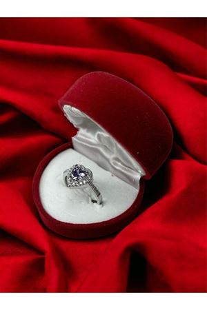 Kalpli Yüzük Çelik Mor Zirkon Taşlı Silver Ciddi I?llişki Yüzüğü