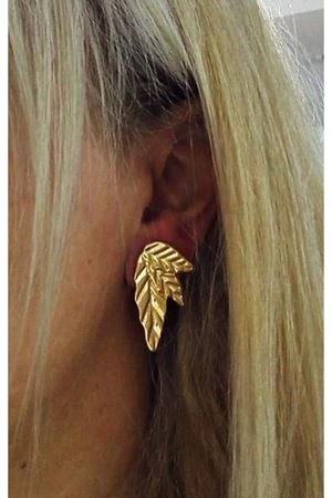Gold Yapraklar Şık Hafif  Kadın Küpe