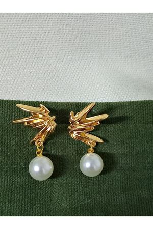 Gold, İnci Sallantılı Hafif Şık Kadın Küpe