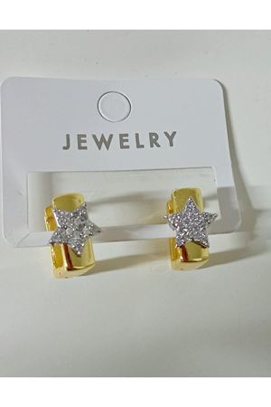 Gold Taşlı Yıldız Şık Kadın Küpe