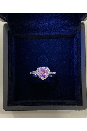 Çelik pembe ayarlanabilir yüzük Kadin yüzük kalpli yüzük