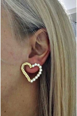 Gold Kalp İncili Şık Hafif  Kadın Küpe