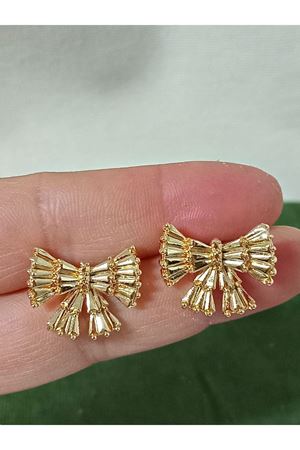Gold Fiyonk Hafif Şık Kadın Küpe