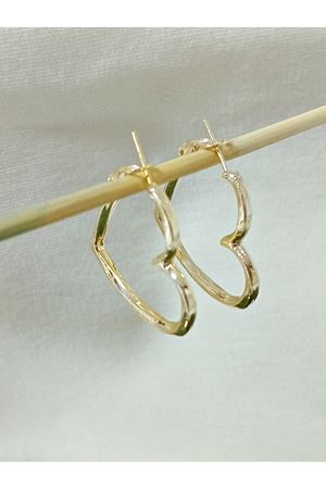 Gold  Kalp Halka Hafif  Kadın Küpe