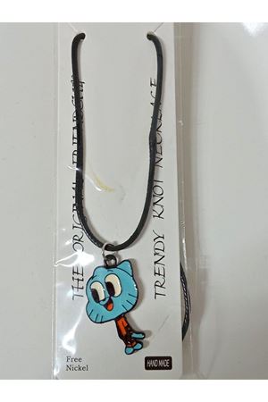 Gumball Darwin Suni Deri Kayışlı Unisex Çocuk Kolye