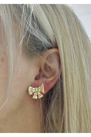 Gold Fiyonk Hafif Şık Kadın Küpe