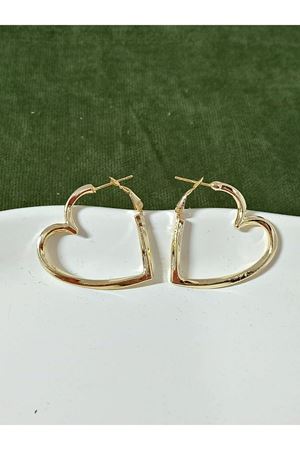 Gold  Kalp Halka Hafif  Kadın Küpe