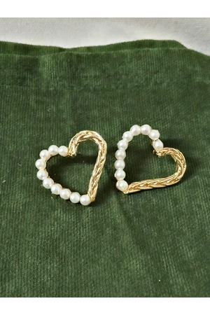 Gold Kalp İncili Şık Hafif  Kadın Küpe