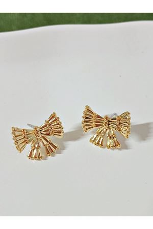 Gold Fiyonk Hafif Şık Kadın Küpe