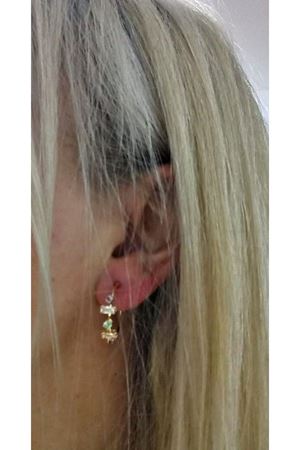 Gold  Taşlı  Halka Hafif  Kadın Küpe