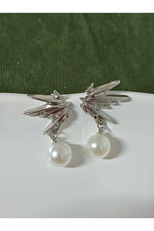 Gümüş, İnci Sallantılı Hafif Şık Kadın Küpe