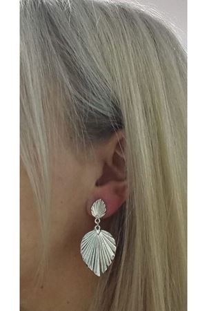 Gümüş Çift Yaprak Şık Kadın Küpe