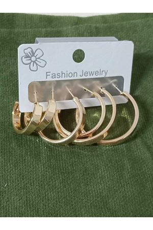 Gold 6 lı Set, 3 Boy Halka Şık Kadın Küpe