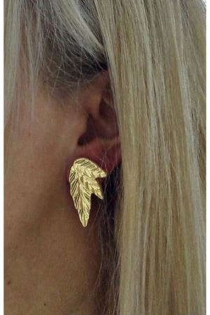 Gold Yapraklar Şık Hafif  Kadın Küpe