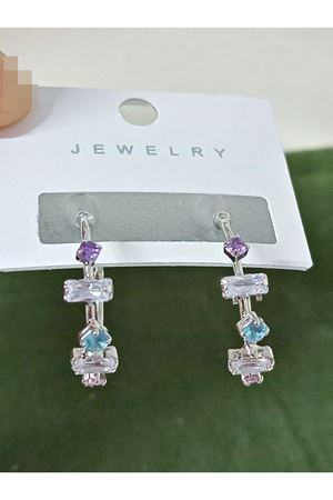 Gümüş  Taşlı  Halka Hafif  Kadın Küpe