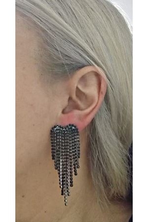 Siyah Taşlı Sallantılı Uzun Kadın Abiye Küpe, Püskül küpe, Suyolu