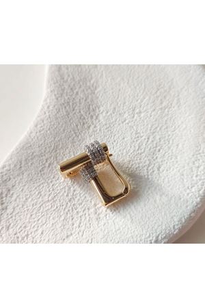 Serenay Üç Sıra Taş Detaylı Küpe