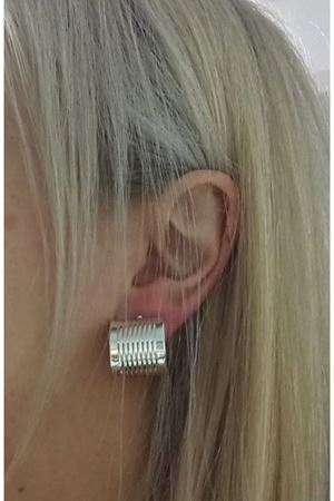 Gümüş C Şekilli Halka Hafif Şık Kadın Küpe