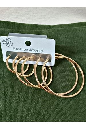 Gold İnce 6 lı Set, 3 Boy Halka Şık Kadın Küpe, Hafif