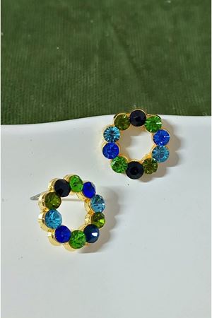 Yeşil Tonlu zirkon Taşlı Küçük Halka Abiye Günlük Kadın Küpe