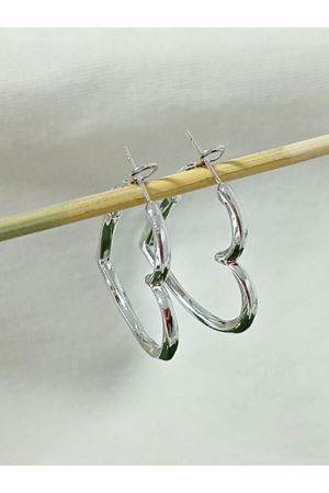 Gümüş Kalp Halka Hafif  Kadın Küpe