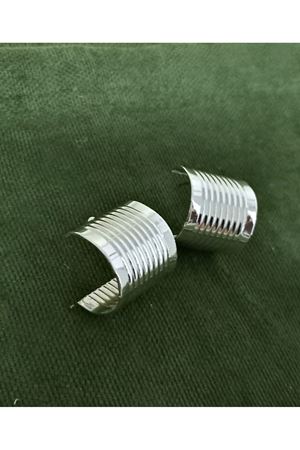 Gümüş C Şekilli Halka Hafif Şık Kadın Küpe