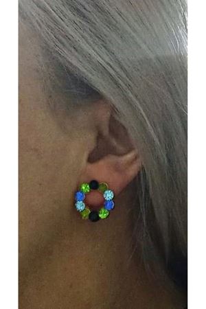 Yeşil Tonlu zirkon Taşlı Küçük Halka Abiye Günlük Kadın Küpe